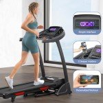 THERUN Incline Treadmill, Treadmills for Running and Walking, 300 lbs Weight Capacity Folding Treadmill with 0-15% Auto Incline, Wide Belt, 3.5HP, App, Heart Rate, Red