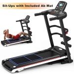 Ksports Foldable 16 Inch Wide Home Treadmill w/Bluetooth Connectivity, Kinomap, Zwift & FitShow Fitness Tracking Apps, Music, 4 Manual Inclines and Speed Control