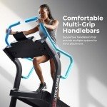 Sunny Health & Fitness Premium Heavy-Duty Commercial Grade Incline/Decline Treadmill – Hike Training, 330+ LB, Shock Absorption, Digital Monitor, Multi-Grip Adjustable Handrails, Manual Option