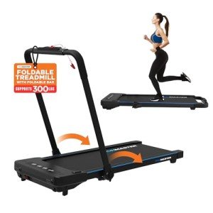2 in 1 Portable Walking Pad Treadmill - at Home or Office Walking Pad Treadmill Under Desk with 12 Exercise Programs - Quiet, Lightweight and Folding for Small Spaces Indoor - 2.5 HP Black
