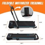 2 in 1 Portable Walking Pad Treadmill - at Home or Office Walking Pad Treadmill Under Desk with 12 Exercise Programs - Quiet, Lightweight and Folding for Small Spaces Indoor - 2.5 HP Black