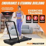 2 in 1 Portable Walking Pad Treadmill - at Home or Office Walking Pad Treadmill Under Desk with 12 Exercise Programs - Quiet, Lightweight and Folding for Small Spaces Indoor - 2.5 HP Black
