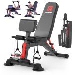 Adjustable Weight Bench,Utility Workout Bench Foldable Incline Decline Benches for Home Gym Full Body Workout,Load 600LBS