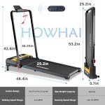 HOWHAI Treadmill, Walking Pad Treadmills for Home with 2.5HP, Speed 7.6MPH Walking Pad with Handle Bar, Foldable Treadmill, Remote Control and LED Display, Space-Saving for Home Office(Auto Incline)