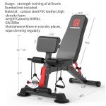Adjustable Weight Bench,Utility Workout Bench Foldable Incline Decline Benches for Home Gym Full Body Workout,Load 600LBS
