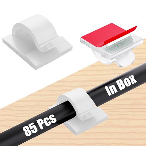 85pcs Adhesive Cable Clips for Organized Cables