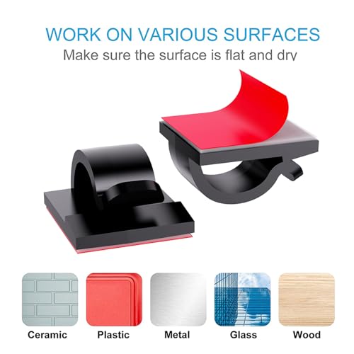 85pcs Adhesive Cable Clips for Organized Cables