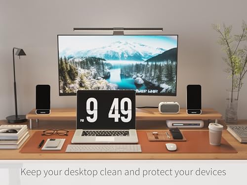 RENMTURE Large Dual-Sided Cork & Leather Mouse Pad