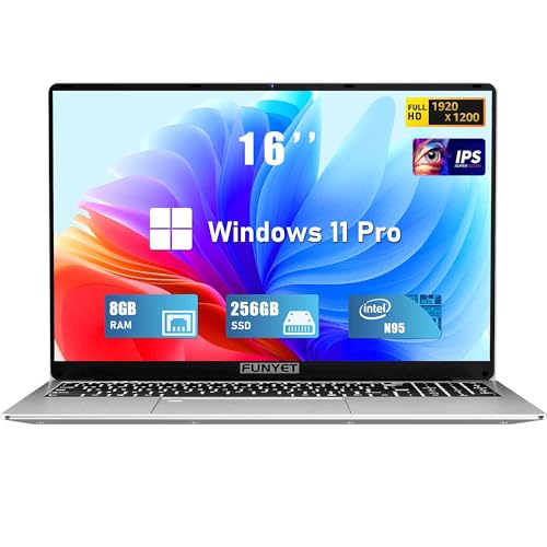 FUNYET 16" Gaming Laptop, 8GB RAM, 256GB SSD