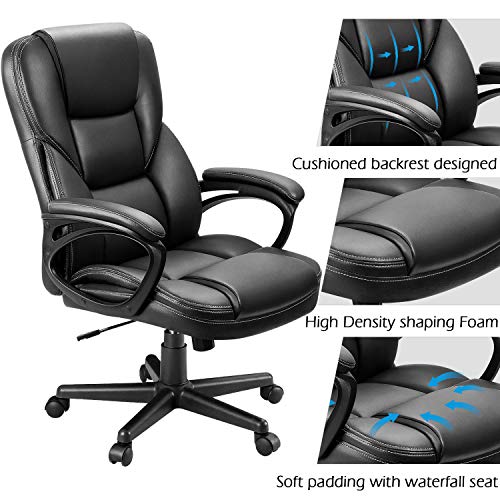 High Back Adjustable Office Executive Chair - Black