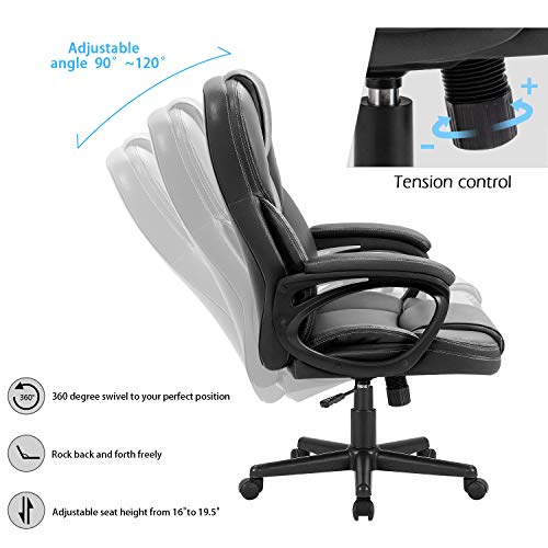 High Back Adjustable Office Executive Chair - Black
