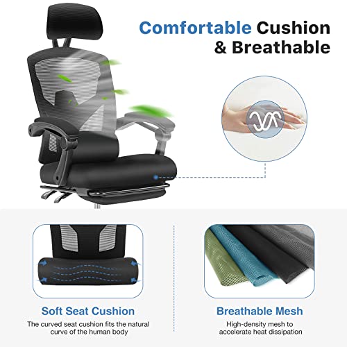 High Back Ergonomic Office Chair with Footrest