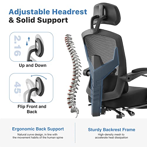 High Back Ergonomic Office Chair with Footrest