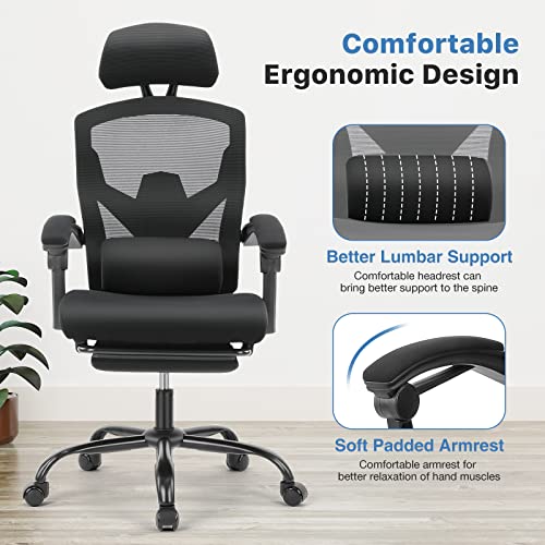 High Back Ergonomic Office Chair with Footrest