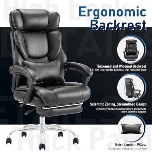Ergonomic Office Chair with Footrest and Lumbar Support