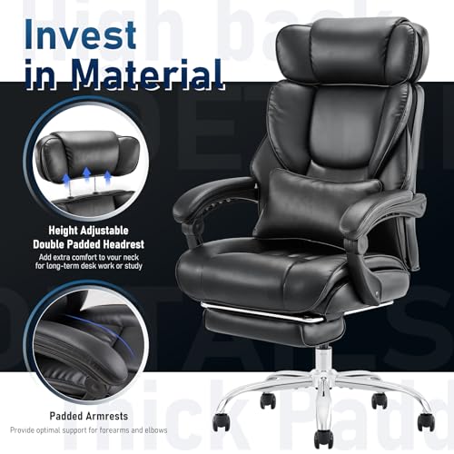 Ergonomic Office Chair with Footrest and Lumbar Support