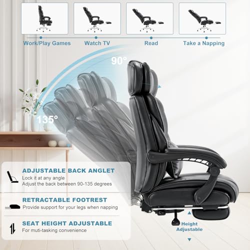 Ergonomic High Back Office Chair with Footrest
