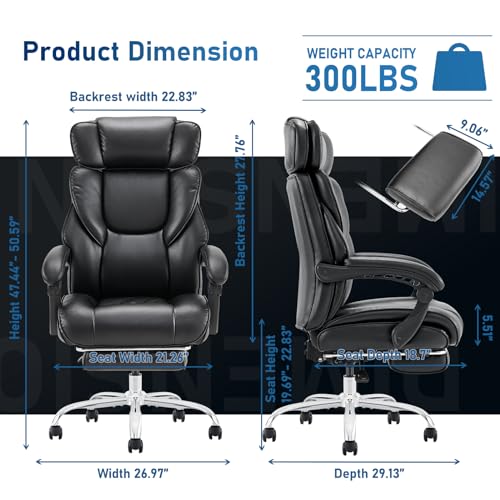 Ergonomic Office Chair with Footrest and Lumbar Support