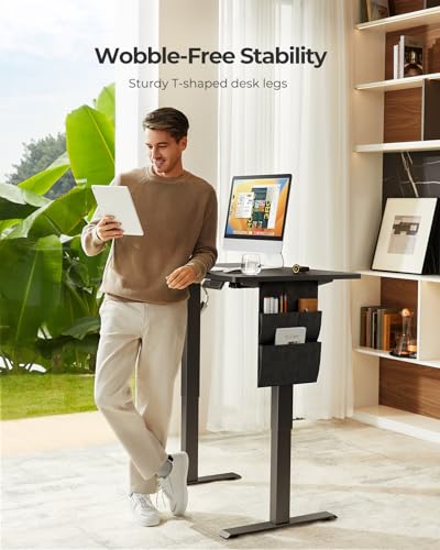 Adjustable Height Electric Standing Desk with Storage