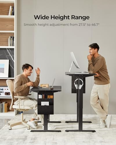 Adjustable Height Electric Standing Desk with Storage
