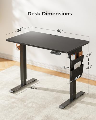 Adjustable Height Electric Standing Desk with Storage