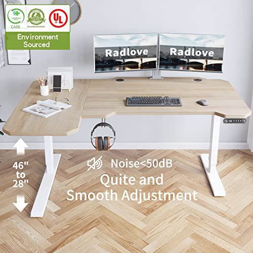 Radlove 59-Inch Adjustable L-Shaped Stand Desk