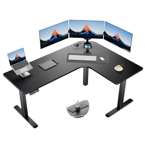 HUANUO Electric Height Adjustable L-Shaped Desk