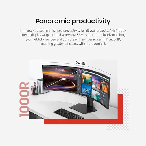 Samsung 49-Inch Curved Ultrawide Monitor, Dual QHD