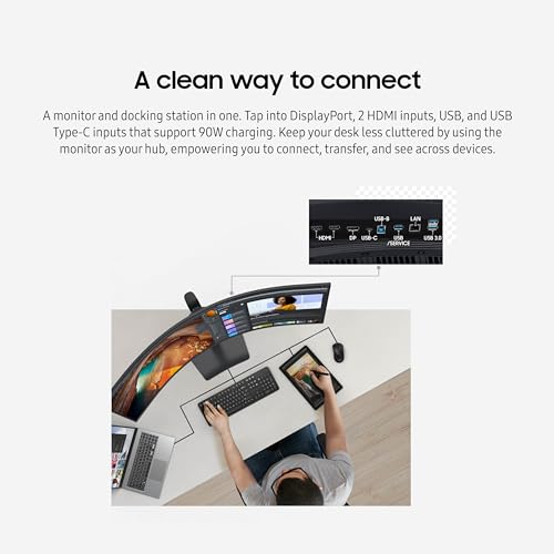 Samsung 49-Inch Curved Ultrawide Monitor, Dual QHD