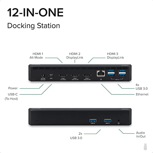 USB C Triple Display Dock with Laptop Charging