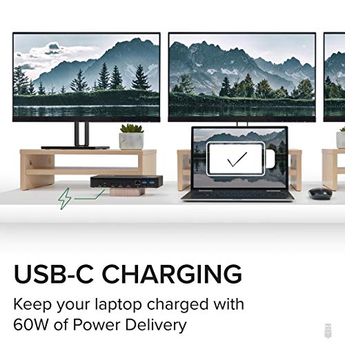 USB C Triple Display Dock with Laptop Charging