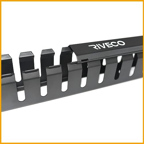 RIVECO 1U 12 Slot Cable Manager Rack Black