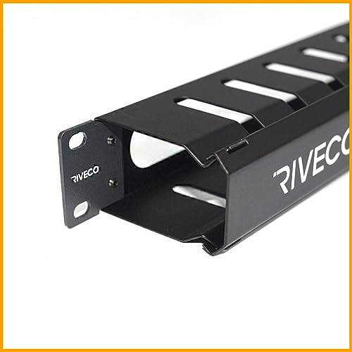 RIVECO 1U 12 Slot Cable Manager Rack Black