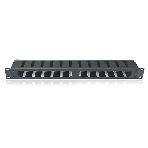 RIVECO 1U 12 Slot Cable Manager Rack Black
