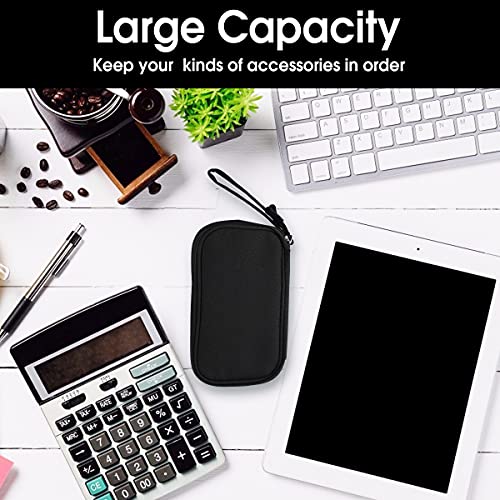 3-Compartment Travel Cable Organizer Pouch - Black