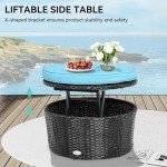 YITAHOME Round Outdoor Daybed with Canopy - Turquoise