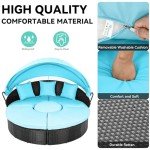 YITAHOME Round Outdoor Daybed with Canopy - Turquoise