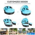 YITAHOME Round Outdoor Daybed with Canopy - Turquoise