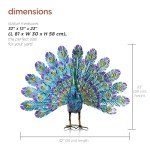 Vibrant 23" Metallic Peacock Tail Garden Statue