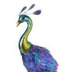 Vibrant 23" Metallic Peacock Tail Garden Statue