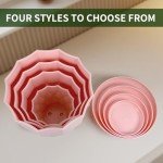 Vodotion Flower Pots with Drainage Holes and Trays