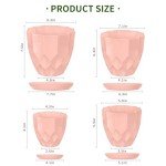 Vodotion Flower Pots with Drainage Holes and Trays