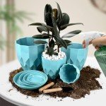 Vodotion Flower Pots with Drainage for Indoor Plants