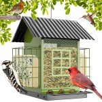 Hanging Metal Bird Feeder with Suet Cages