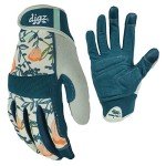 Women's Touch Screen Gardening Gloves - Coral Floral