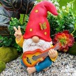 Funny Hippie Garden Gnome Figurine - 9.25 Inches