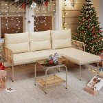 YITAHOME 3-Piece Outdoor Wicker Conversation Set