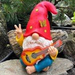 Funny Hippie Garden Gnome Figurine - 9.25 Inches