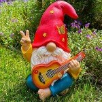 Funny Hippie Garden Gnome Figurine - 9.25 Inches