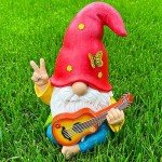 Funny Hippie Garden Gnome Figurine - 9.25 Inches